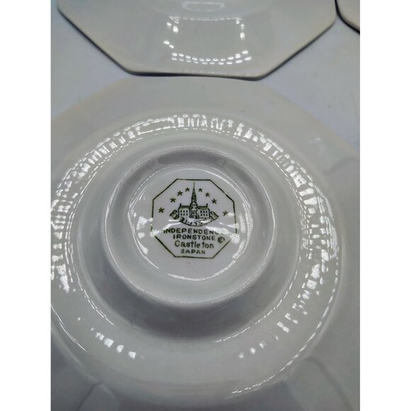Saucer Plates Independence Ironstone Castleton 1950s Vintage Octagon Set of 4 - Picture 12 of 15